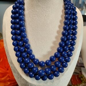 9  3 strand navy bead